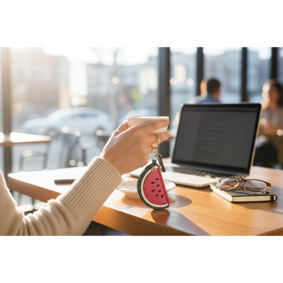 Merona Handbags - Merona Watermelon Coin Purse Women OS Pink Brand New Fruit Keychain Pouch